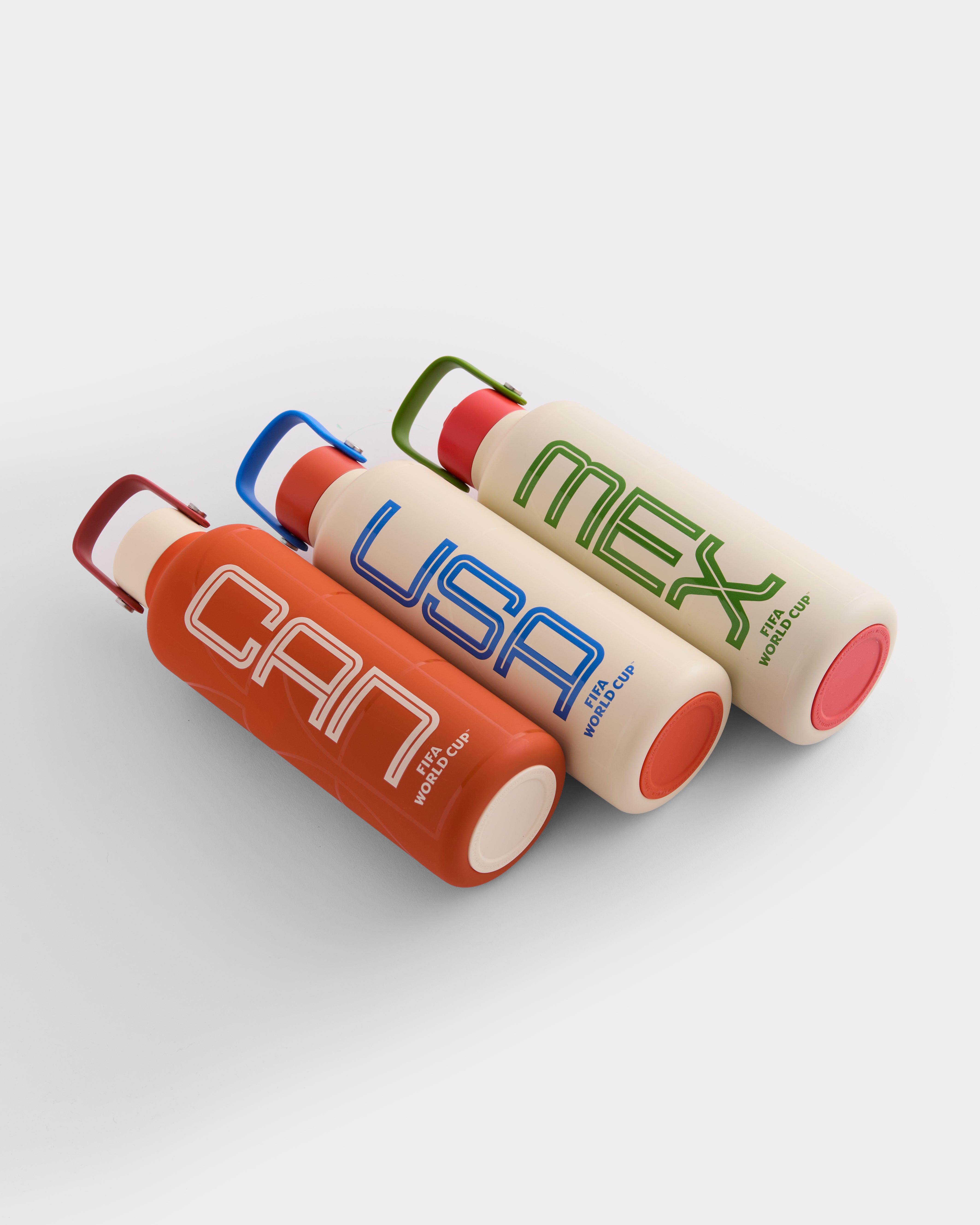 Three FIFA World Cup 2026 Stainless Steel Bottles by Atelier Sportif, Official Licensee